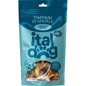 Italdog Timpani di Maiale Naturali per Cani – Snack Masticabile 100% Naturale
