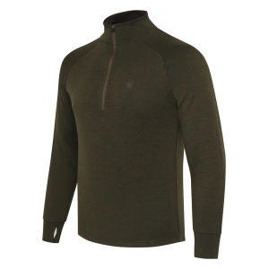 Glider Merino maglia termica mezza zip verde palude